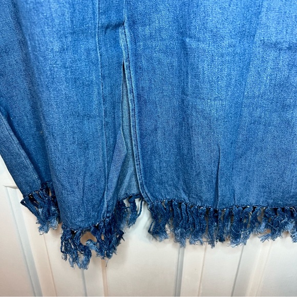 NWT Denim Jean skirt Southwestern style with fringe - Picture 4 of 5